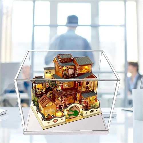 Acryl-Vitrine, Würfel-Vitrine, geeignet for Büro-Hochzeitsdekoration, Spielzeugmodell-Schutz, Aufbewahrungsorganisation, Regal ohne Modell(Size:(LxWxH) 45x50x40cm)