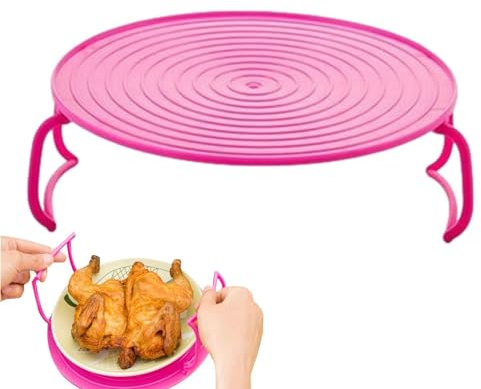 Microwave Oven Tray - Food Splash Guard, Microwave Bacon Tray | Microwave Stackable Plate Organizer with Bendable Handles, Heat Resistant Cooking Tray, Microwave Oven Tray for Meal Heating, 9.25inch