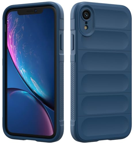 Custodia Compatibile con iPhone XR, Silicone Custodia per Tutto il Corpo, Copertura Antiurto con Fotocamera Protettivo, Cover Morbida al Tatto con Fodera in Microfibra - Blu Scuro