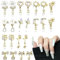 22PCS Flower Nail Charms, 3D Nail Art Accessories Chrome Hearts Nail Charm Nail Rhinestones Gems Vintage Metal Nail Art Decorations Nail Jewelry for DIY Nail Accessories