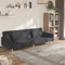 Hommdiy Schlafsofa 2-Sitzer mit 2 Kissen Dunkelgrau Stoff