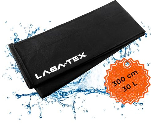 LABA-TEX Hochwasserschutz Wassersperre – Wasseraktivierte, Einweg-Flut-Barriere für Türen, Keller & Fenster (Schwarz, 30 Liter - 1 Stück)