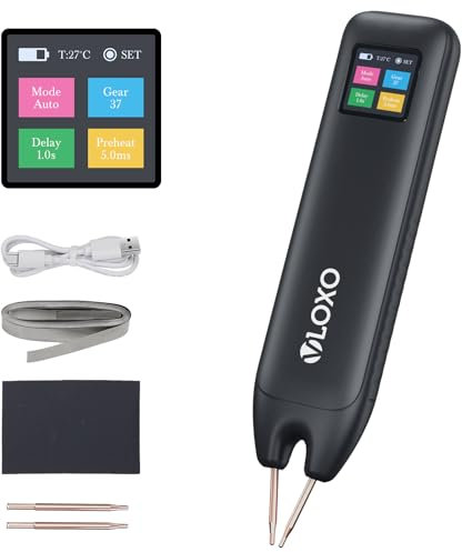 VLOXO Saldatrice a Punti per Batterie Mini Saldatore a Punti Portatile Aggiornato 99 marce con display LCD per Lamiere di Nichel 0,1-0,2 mm Ferro Acciaio Inossidabile