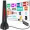 Antenna TV digitale per interni, antenna TV portatile con solida base magnetica, cavo coassiale da 3 m. Supporta 4K 1080p VHF UHF DVB-T/DVB-T2