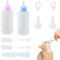 NASSMOSSE Kitten Bottle Feeding Kit, Small Kitten Bottle with Cleaning Brush and Replacement Nipples for Newborn Pets Puppies Rabbits Small Animals