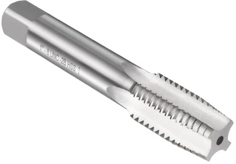 sourcing map HSS6542 Taraud à main 1-8 UNC 2B Filetage Style Taper Style Taraud Droit Vis Taraud Outil de filetage Haute Vitesse Acier