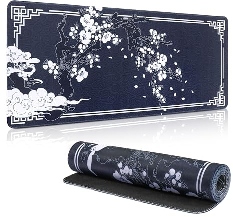 Yimomoyi Tapis de Souris de Jeu, 800 x 300mm XXL Tapis Souris Gaming Grand, Tapis Bureau Antidérapant Étanche, sous Main Souris à Bords Cousus pour Gamer, Ordinateur, PC (C)
