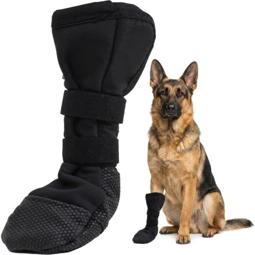 Hundeschuhe für große Hunde, Pfotenschutz Hund Verletzung, Hundesocken | Leckschutz nach Operation, schwer abstreifbar, geeignet für Deutsche Schäferhunde