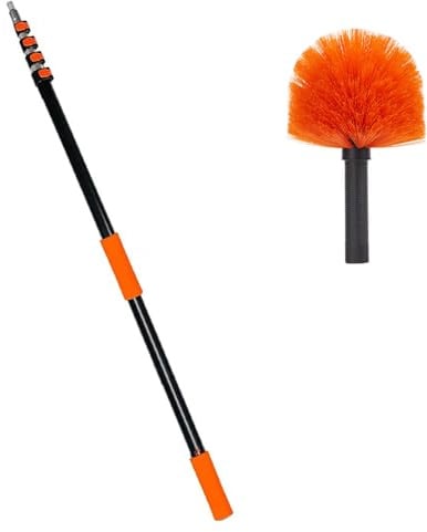 Plumero Telescopico Extensible，Spolverino per Polvere Allungabile 3.65m,Cepillo para Telarañas Extensible para Limpieza, Limpiadores Profesionales de Techos y Esquinas