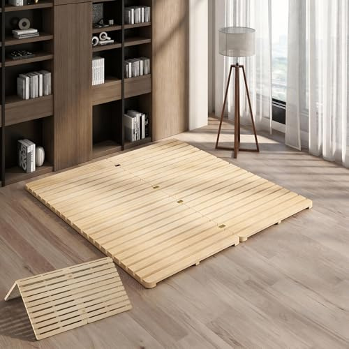 LILYPELLE Floor Bed Frame King, Foldable Tatami Bed Frame Futon Frame