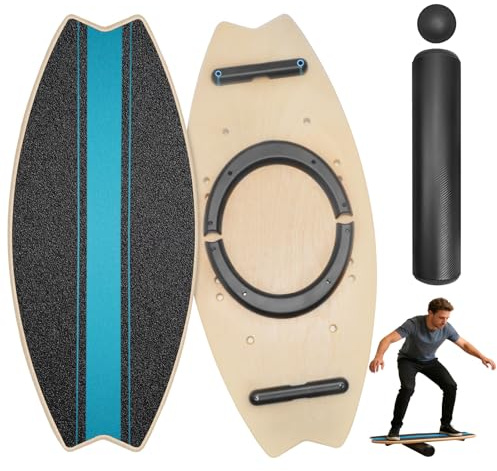 Diesisa Balance Board Erwachsene: 7-in-1 Balance boards Wackelbrett - Holz Balance Board Set Mit Rolle & Balance Ball - Gleichgewichtstrainer Für Surf-Training, Fitness, Reha & Koordination