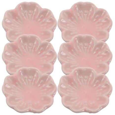 6 Pezzi Porta Incenso Ceramico a Fiore Rosa per Aromaterapia | Flusso D’Aria Studiato, Bruciatore Multifunzione, per Stanze Meditazione e Camere da Letto, Stile Giapponese