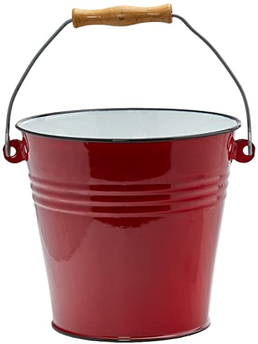 Ibili 911522 Seau rouge en acier émaillé vitrifié 5,5 l