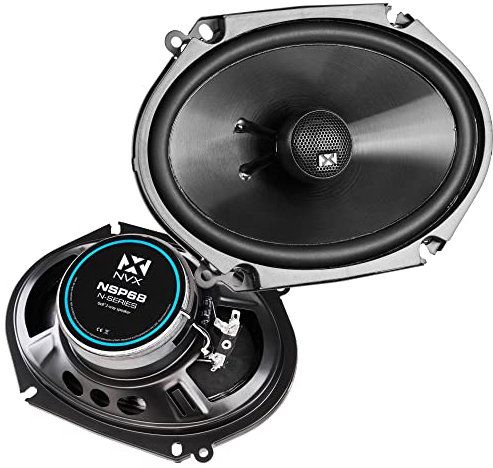 NVX® NSP68 6x8 Car Speakers, 540W Max, 180W RMS, 2-Way Coaxial w/Silk Dome Tweeters & Built-in X-Overs, Easy to Install in Cars/Trucks/Doors (Pair)