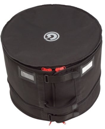 Gibraltar 16 Flatter Floor Tom Bag for Drums, Expandable Soft Case with Foldable Storage, Durable Zippers, Padded Handles, ID Tag Holder and Size Label, Black (GFBFT16)