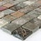 Glas Naturstein Mosaik Fliesen Mix 23x23x8mm - 1 Matte