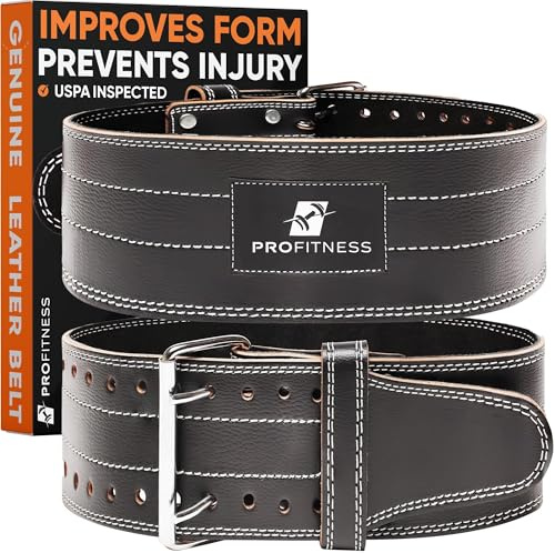 ProFitness Großer Gewichthebergürtel für Damen und Herren, Schwarz / Weiß, Größe L