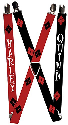 Buckle-Down Spalline – Harley/Diamonds Red/Black/White + Quinn/Diamon Bretelle, Multicolore, Taglia Unica Uomo