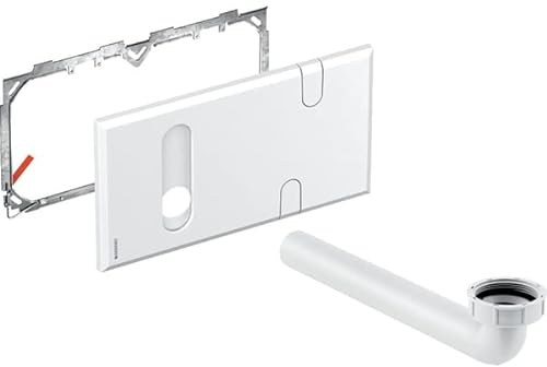Geberit Unterputz Blind Platte für elektronische Waschtisch Armatur Geberit für Waschbecken mit Box funktional vertieft und Siphon: weiß alpin (116.426.11.1)