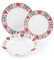 Excelsa Tirol Servizio Tavola, Porcellana, Bianco con Decorazioni, 27x27x2 cm, 18 unità