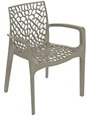 Grandsoleil Upon Gruvyer Stapelbarer Sessel aus Polypropylen, 53 x 58 x 81 cm, Jute