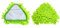 Doitsa Set of 2 Multi-Purpose Triangular Mop Heads Mini Brush Head Replacement, green, 16*16CM