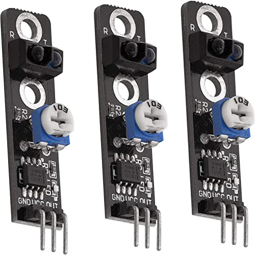 AZDelivery 3 x KY-033 Modulo para Evitar Obstáculos con Seguidor de Líneas Infrarrojas TCRT5000 Compatible con Arduino con E-Book Incluido!