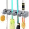Vicloon Broom Mop Holder Tidy Organizer, Wall Mounted Organizer with 4 Position 5 Hooks for Brush Mop and Broom Tool Storage