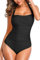 Smismivo Costume da Bagno Intero da Donna con Controllo della Pancia Push up Costume Intero Donna con Halter Imbottito Elegante Curvy Costumi da Bagno Donna Spiaggia Estate Beachwear