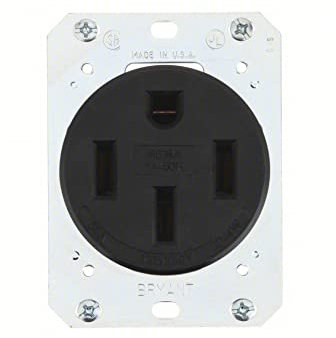Bryant 9450FR Industriequalität, Einzelspülung, NEMA 14-50 Steckdose Buchse, 50 A, 125/250 V, Schwarz