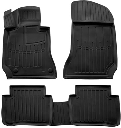 J&J Automotive 3D Gummimatten passend für Mercedes E Klasse W212 2010-2015 4tlg, Fußmatten mit hohem Rand Allwetter Passform rutschfest Abwaschbar Geruchslos Schwarz