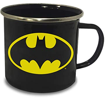 Logoshirt - DC Comics - Batman Logo - Emaillebecher - Lizenziertes Original Design, 1 Stück (1er Pack)