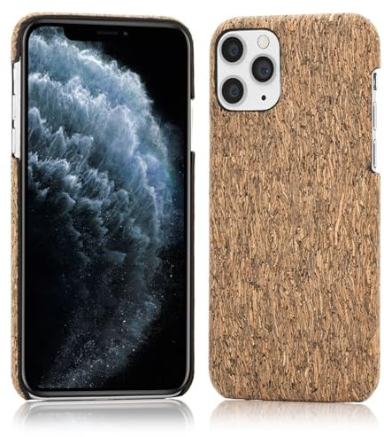 NALIA Kork Hülle kompatibel mit iPhone 11 Pro Max, Natur-Holz Hardcase Design Cover Muster Schutzhülle, Holzhülle Handy-Tasche Cork Phone Case Backcover Handyhülle Bumper, Motiv:Grey Cork