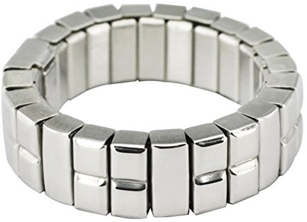 Magnetschmuck-4you Magnetring Neodym Flex flexibel uni silber Magnetix Retro Design 1213