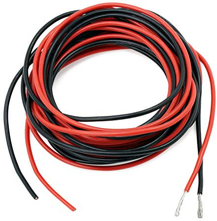 YUNIQUE GREEN-CLEAN-POWER - Cavo Silicone Super Flessibile 18AWG | Resistente e Tagliato Più | Uso in Elettrodomestici, Illuminazione, Auto | Rosso Nero, Silicone, Adattatore Autoradio, Portafusibile