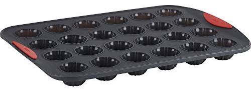 Trudeau Set of Two Mini Cake Muffin Silicone Pans, Red, 24-Count