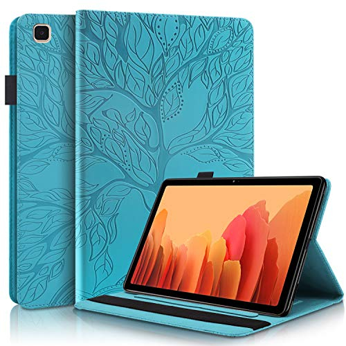 Succtop Coque Galaxy Tab A7 10.4 2022/2020,PU Cuir Cover Housse de Protection Tablette Samsung Tab A7 Porte-Crayons Portefeuille Tablet Étui Samsung Galaxy Tab A7 T500/T509/T505/T507/T503,Bleu