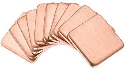sourcing map Plano IC Chipset Térmico Cobre Disipador Calor para CPU GPU RAM 15 x 15 x 1.5mm 10uds
