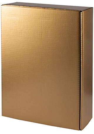 5 Stück/Set. Wein Flaschen Geschenkkarton 3er, Gold Seidenglanz mit Struktur