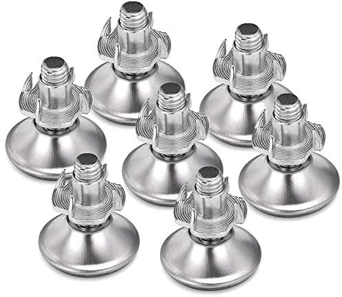 Mesee 20 Sets Furniture Legs Leveler Kit, Thread M8 Adjustable Furniture Foot Levelers with T-Nuts Pronged Table Leg Leveling Tool for Home Office Kitchen Cabinet Worktop TV Desk Chair Sofa Legs