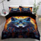 AYMAING Bettwäsche 3D Tier Wolf Bettbezug Set 155x220 cm Bettwäsche Set 3 Teilig Bettbezüge Mikrofaser Bettbezug mit Reißverschluss und 2 Kissenbezug 80 x 80 cm