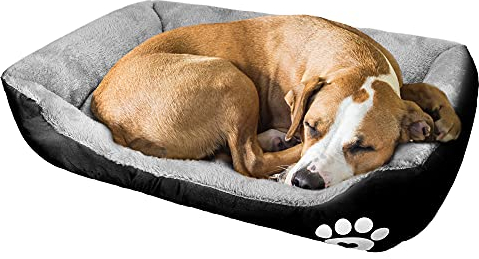wuuhoo® I Hundebett Lucky 70cm I Flauschiges und gemütliches Hundesofa I für mittelgroße Hunde I Haustierbett Waschmaschinen geeignet schwarz