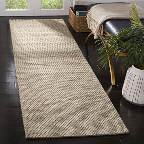 SAFAVIEH Natura Collection Runner Rug - 2'3 x 6', Beige, Handmade Wool, Ideal for High Traffic Areas in Living Room, Bedroom (NAT801B)