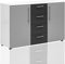 Kommode Sideboard Highboard Lari, Breite 130 cm, Grau Weiß, Metallgriffe