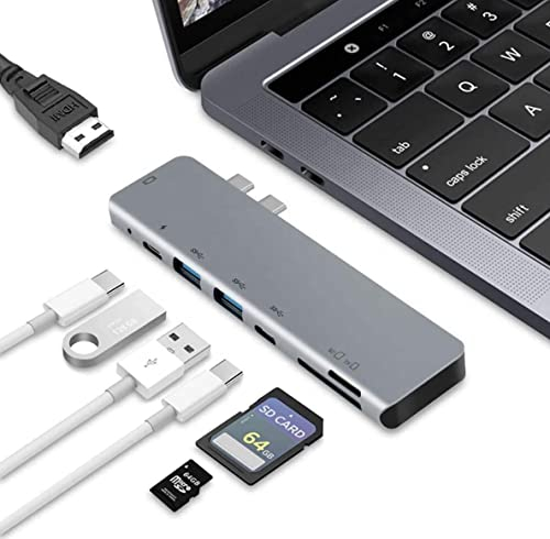Tradebit - USB-C Hub I Adapter I HDMI 4K I Micro SD I PD 87W I Aluminiumgehäuse I Plug & Play I Kompatibel mit Laptop und PC