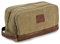 Seemeroad Trousse de Toilette en Toile pour Hommes et Femmes Sac de Toilette Kit de Rasage Cosmétique Organisateur avec Poignée pour Voyage Gym Business et Vacance (Kaki, Grande)