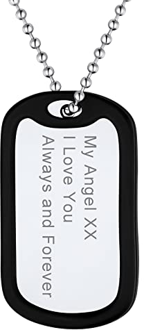 Supcare Kettenanhänger Herren Damen Halskette Dog Tag Kette Gravur Edelstahl Silberkette Militär Kette Silikon Anhänger Erkennungsmarke Hundekette Necklace Mens Modeschmuck für Valentinstag