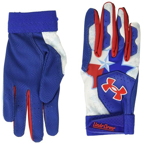 Under Armour Boys Youth Clean Up Culture Baseball Gloves, (400) Royal/White/Red, Large
