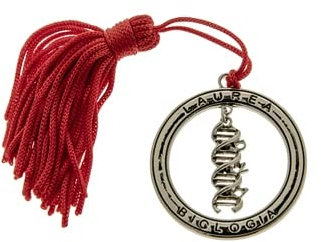 Formoso Bomboniera Decorazione Ciondolo Cerchio in Metallo Zama Argentata Laurea BIOLOGIA D 4 Cm Confezione 12 pz Art 12A061