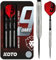 KOTO - 9-Darts 90% 25 G, Silber, Darts Set inkl. 3 Barrels, Flights + Shafts & Dartwallet, Fester Ringgrip